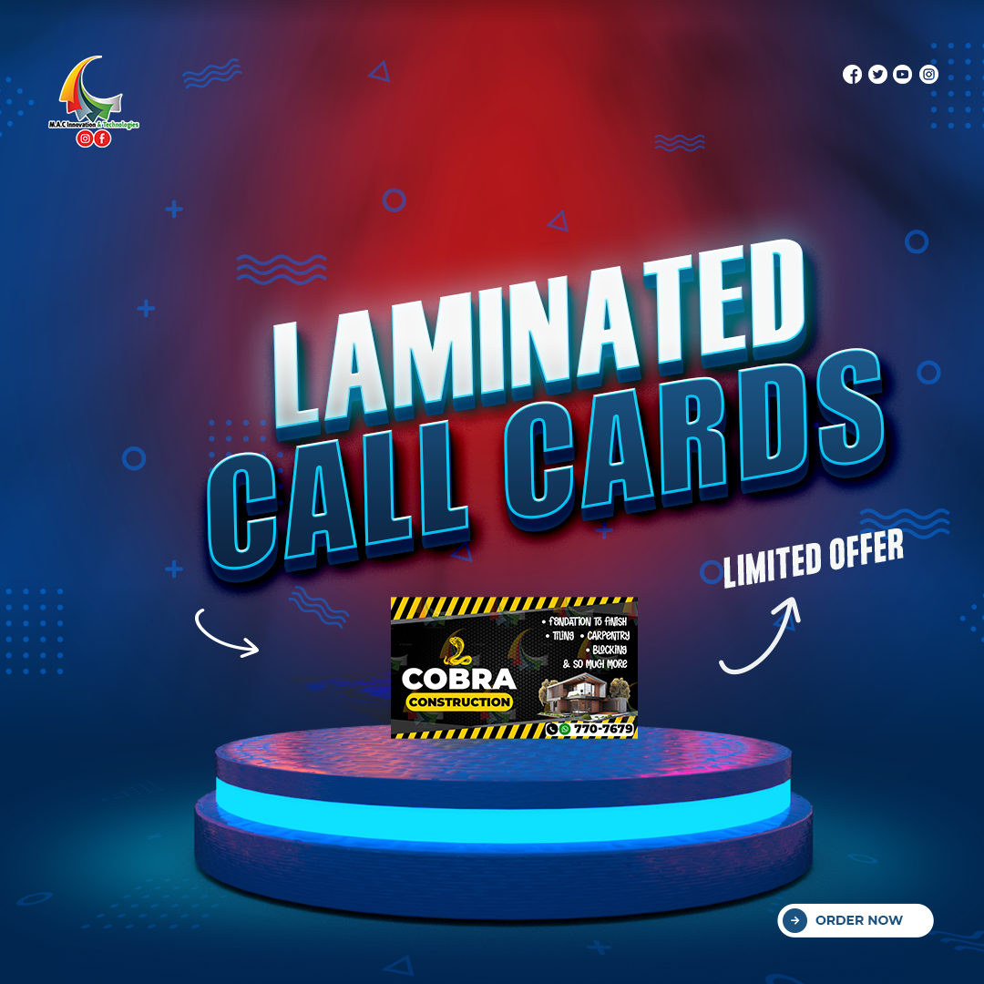 Laminated Call Cards 